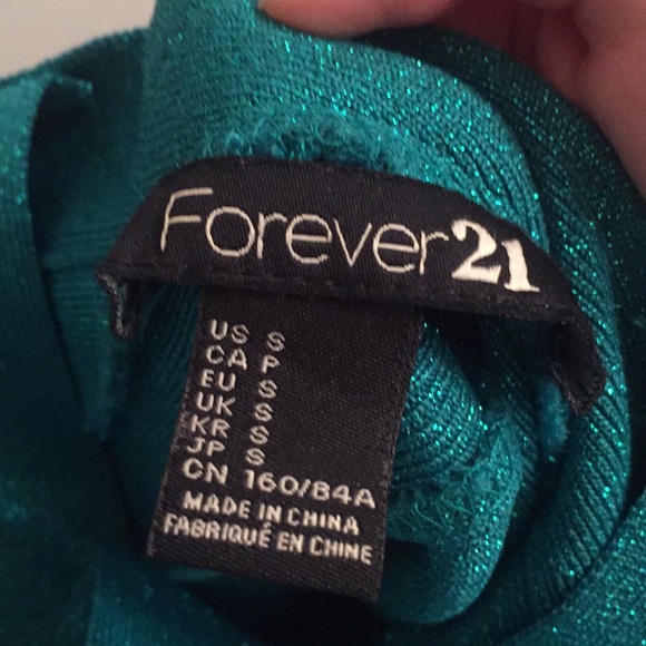 Form fitting stretchy teal dress - Picture 4 of 4